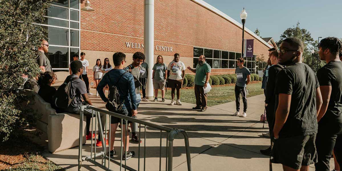 Students at the wellness center